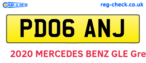 PD06ANJ are the vehicle registration plates.