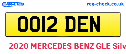 OO12DEN are the vehicle registration plates.