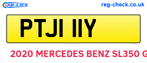 PTJ111Y are the vehicle registration plates.