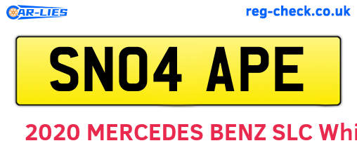 SN04APE are the vehicle registration plates.