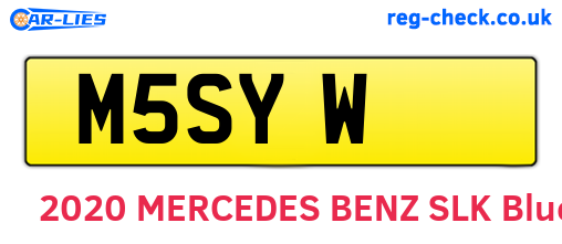 M5SYW are the vehicle registration plates.