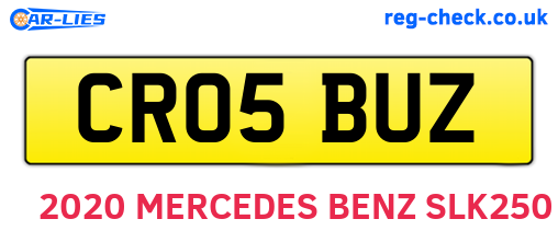 CR05BUZ are the vehicle registration plates.