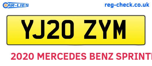 YJ20ZYM are the vehicle registration plates.