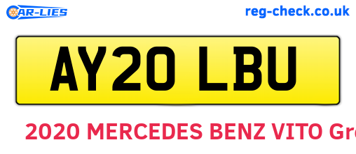 AY20LBU are the vehicle registration plates.
