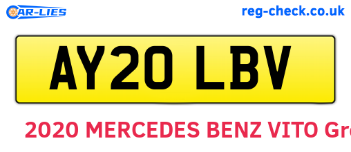 AY20LBV are the vehicle registration plates.