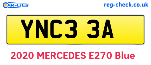 YNC33A are the vehicle registration plates.