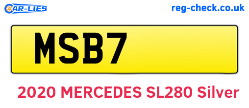 MSB7 are the vehicle registration plates.