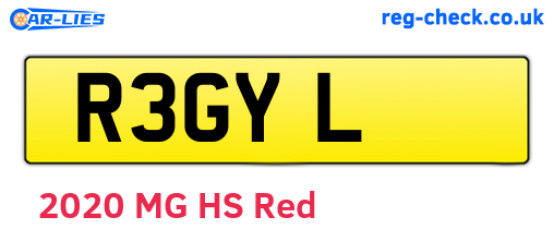 R3GYL are the vehicle registration plates.