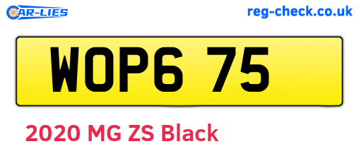 WOP675 are the vehicle registration plates.