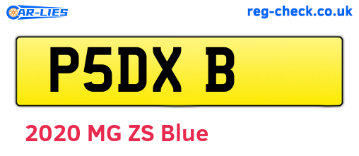 P5DXB are the vehicle registration plates.