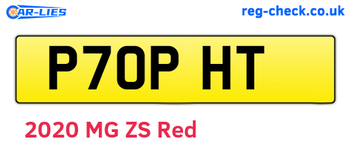 P70PHT are the vehicle registration plates.
