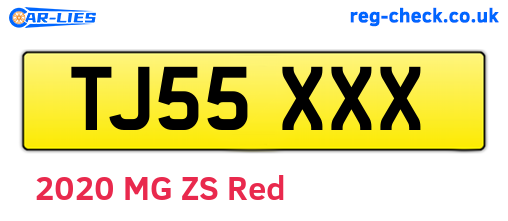 TJ55XXX are the vehicle registration plates.