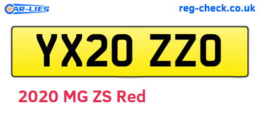YX20ZZO are the vehicle registration plates.
