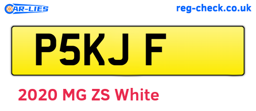 P5KJF are the vehicle registration plates.