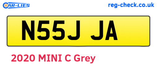 N55JJA are the vehicle registration plates.