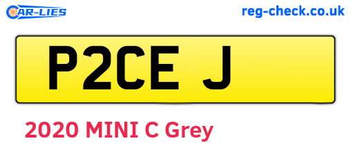 P2CEJ are the vehicle registration plates.
