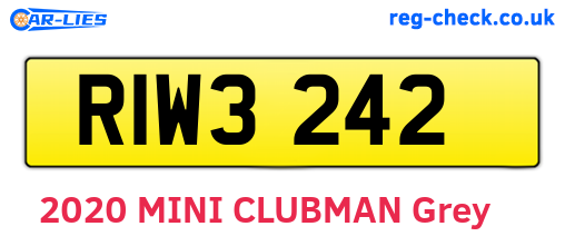 RIW3242 are the vehicle registration plates.