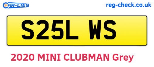 S25LWS are the vehicle registration plates.