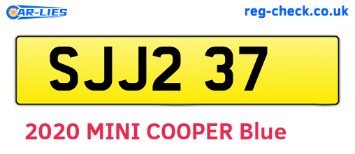 SJJ237 are the vehicle registration plates.