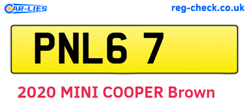PNL67 are the vehicle registration plates.