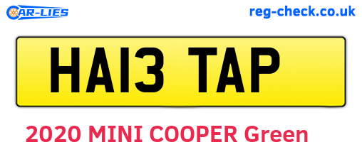 HA13TAP are the vehicle registration plates.