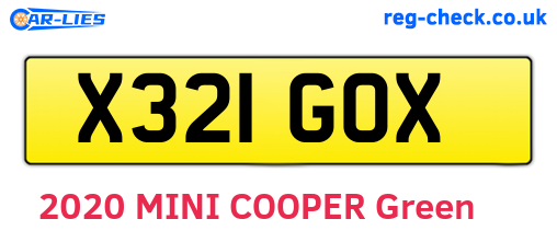 X321GOX are the vehicle registration plates.