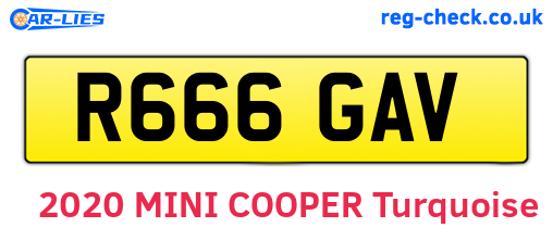 R666GAV are the vehicle registration plates.