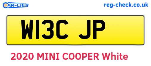 W13CJP are the vehicle registration plates.
