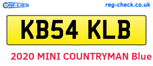 KB54KLB are the vehicle registration plates.