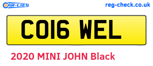 CO16WEL are the vehicle registration plates.