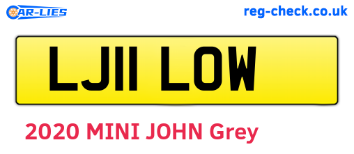 LJ11LOW are the vehicle registration plates.