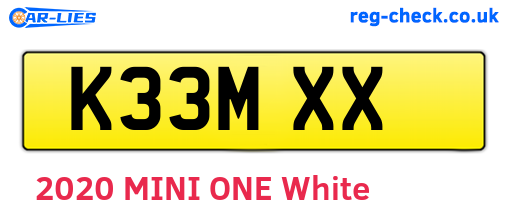 K33MXX are the vehicle registration plates.