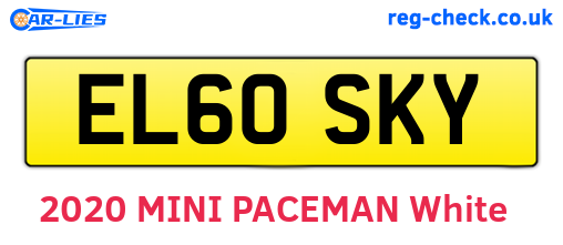EL60SKY are the vehicle registration plates.