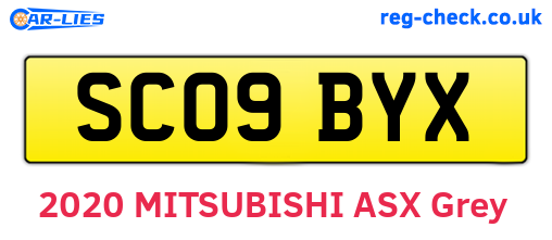 SC09BYX are the vehicle registration plates.