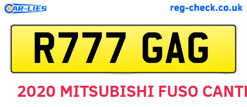 R777GAG are the vehicle registration plates.