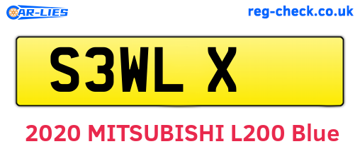 S3WLX are the vehicle registration plates.