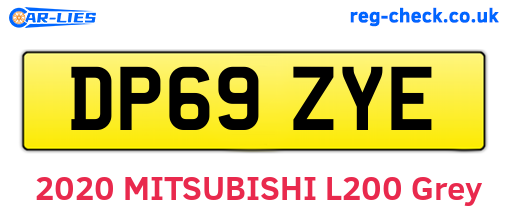 DP69ZYE are the vehicle registration plates.