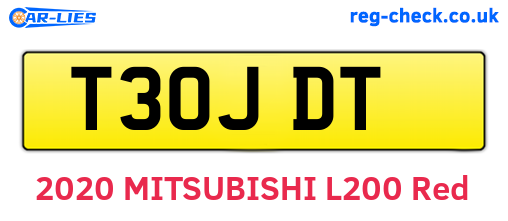 T30JDT are the vehicle registration plates.