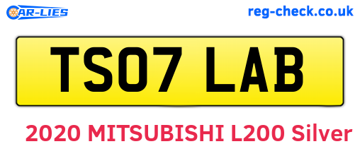 TS07LAB are the vehicle registration plates.
