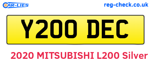 Y200DEC are the vehicle registration plates.