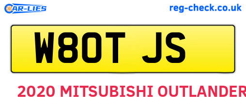 W80TJS are the vehicle registration plates.