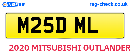M25DML are the vehicle registration plates.