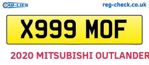 X999MOF are the vehicle registration plates.