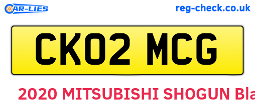 CK02MCG are the vehicle registration plates.