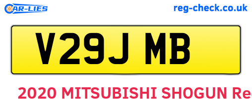 V29JMB are the vehicle registration plates.