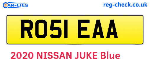 RO51EAA are the vehicle registration plates.