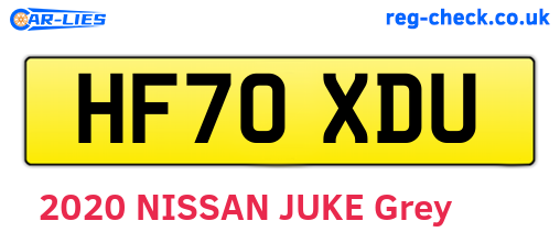 HF70XDU are the vehicle registration plates.
