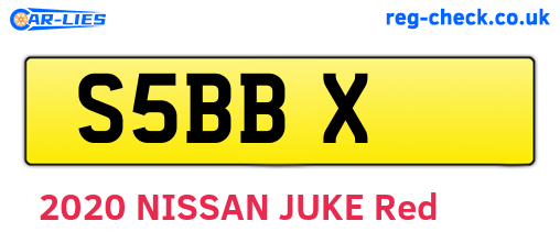 S5BBX are the vehicle registration plates.