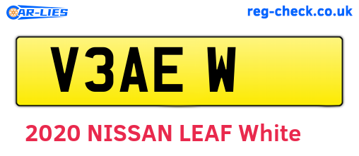 V3AEW are the vehicle registration plates.