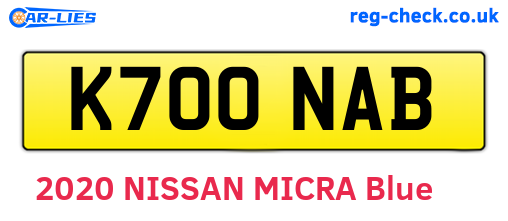 K700NAB are the vehicle registration plates.